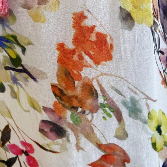 Anthropologie Love Sam Floral cold shoulder top blouse sz L - Picture 9 of 14